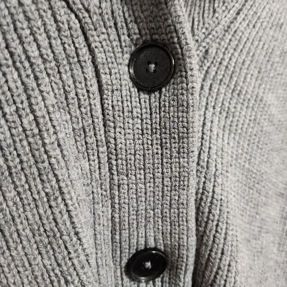 Everlane | Women's Gray Chunky Knit Cardigan Eclectic Grandpa Large - Picture 8 of 8